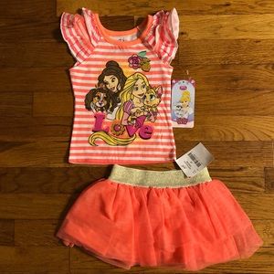 Girls shirt and tutu 2T Disney BRAND NEW